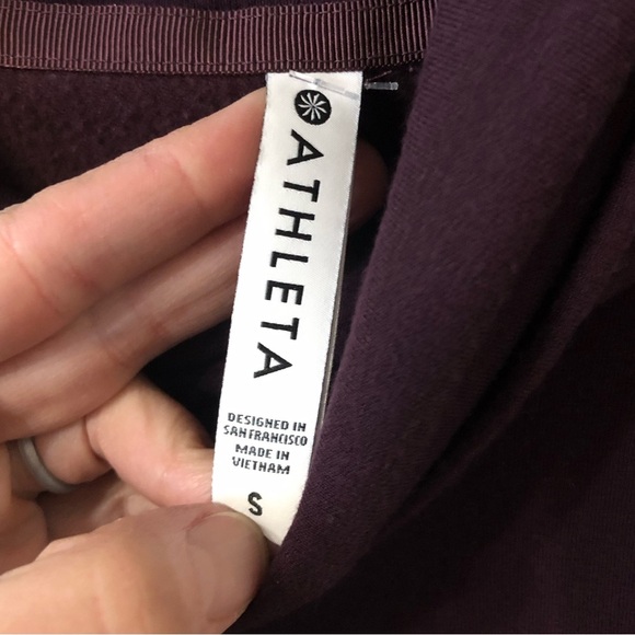 Athleta Ethereal Brushed Funnel Neck Asymmetrical Hem in Spiced Cabernet - Small - Picture 3 of 7